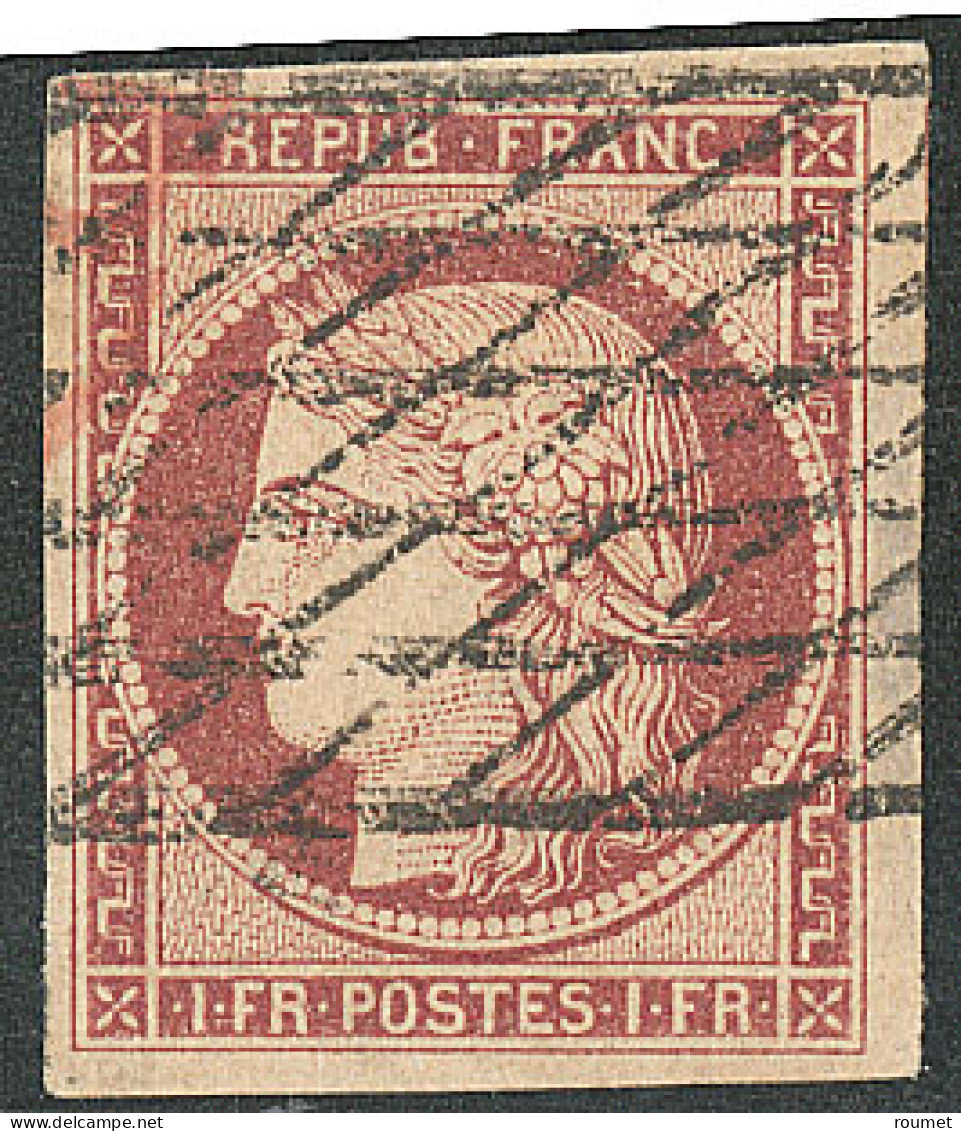 No 6B, Carmin Brun, Obl Grille Sans Fin, Un Voisin. - TB - 1849-1850 Ceres