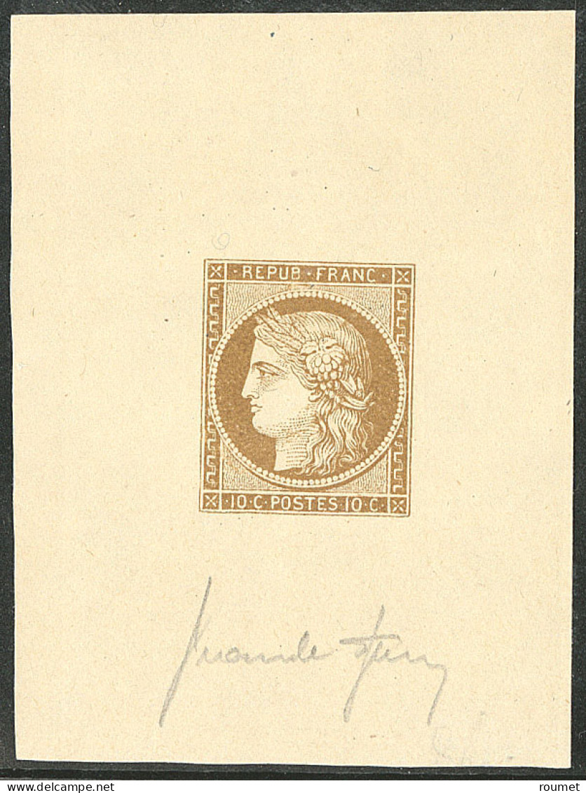 (*) Faux Spérati. No 1, 10c Bistre, Feuillet N°261 48x65, Signé. - TB - 1849-1850 Ceres