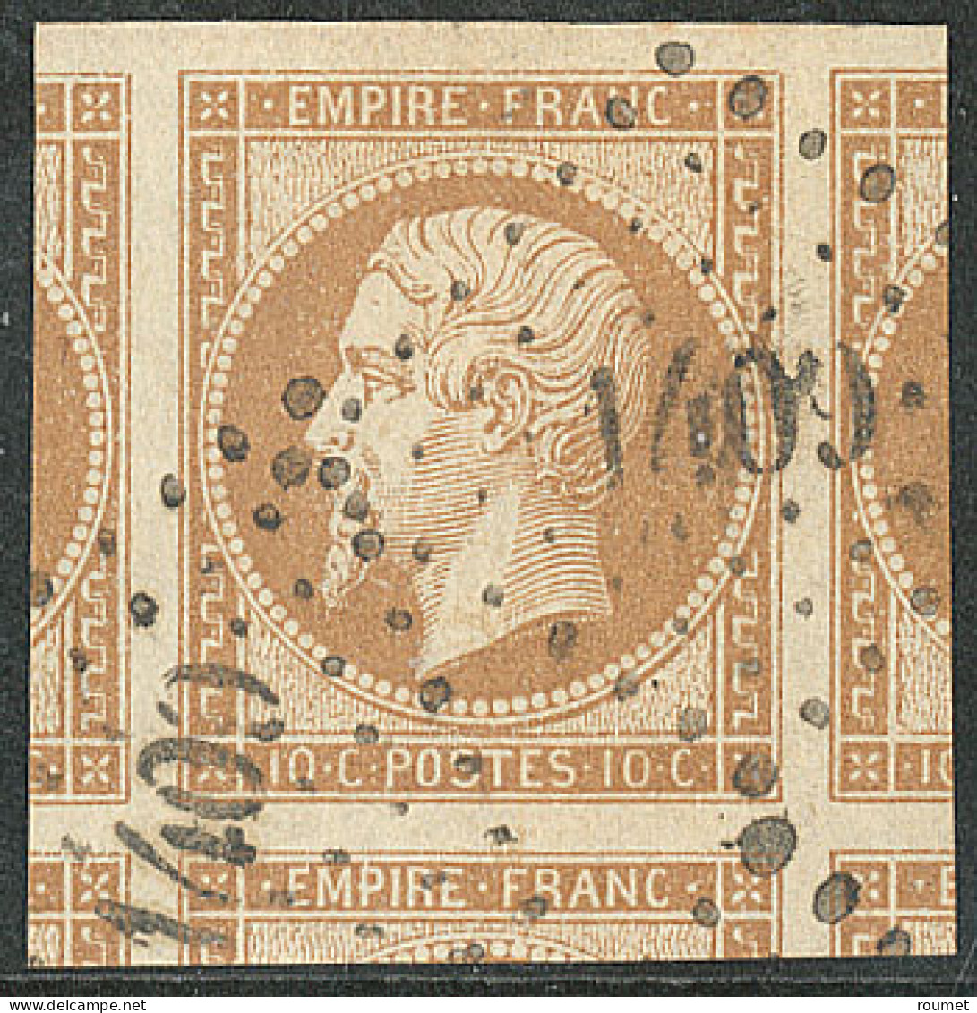 No 13Ab, Bistre-brun, Cinq Voisins, Obl Pc 1409, Jolie Pièce. - TB - 1853-1860 Napoleone III