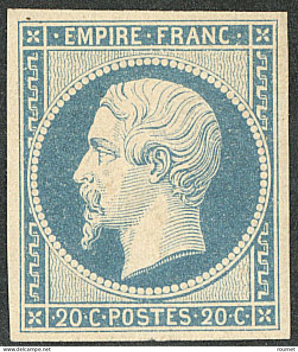 * No 14Af, Bleu Laiteux, Quasiment **. - TB - 1853-1860 Napoléon III