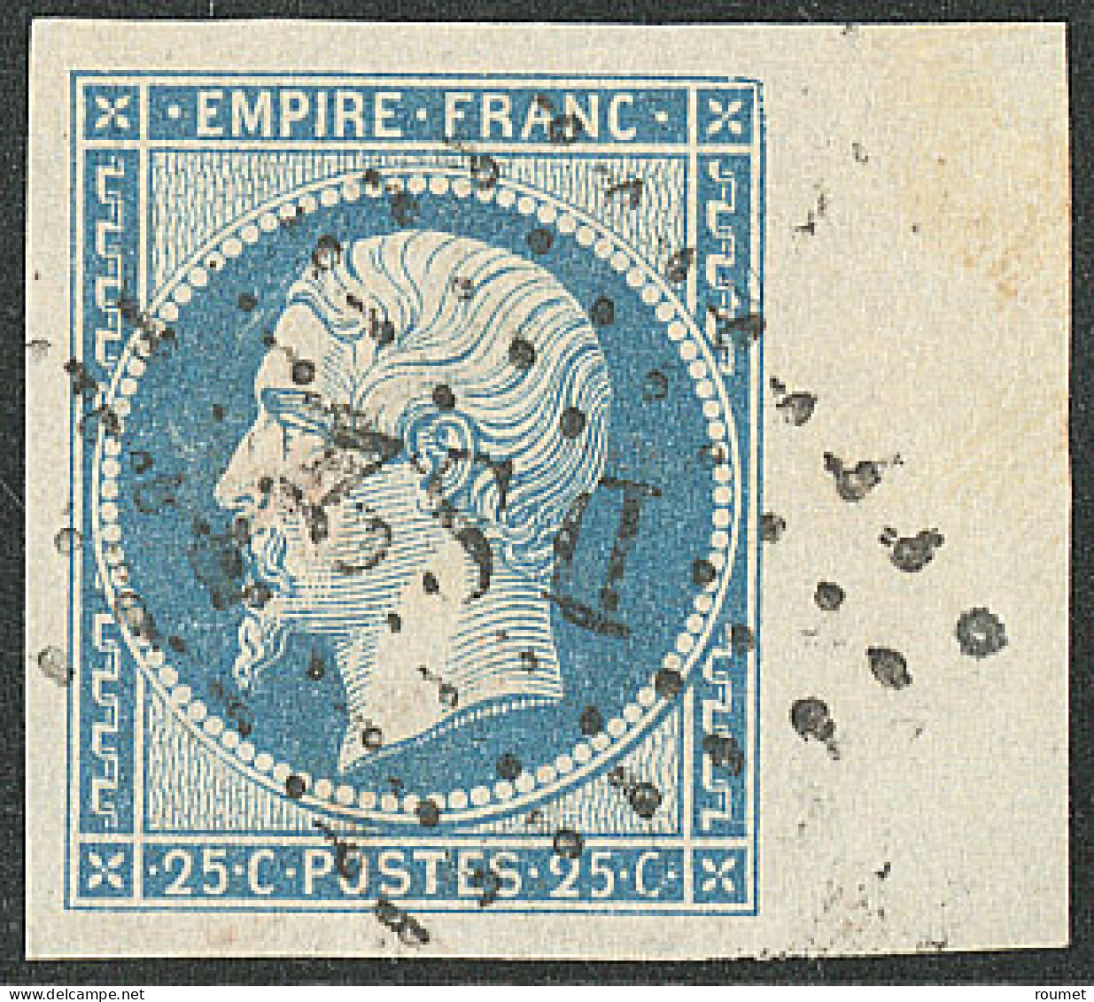 No 15, Bleu, Bdf, Obl Losange "DS 2" Romaine. - TB - 1853-1860 Napoleon III