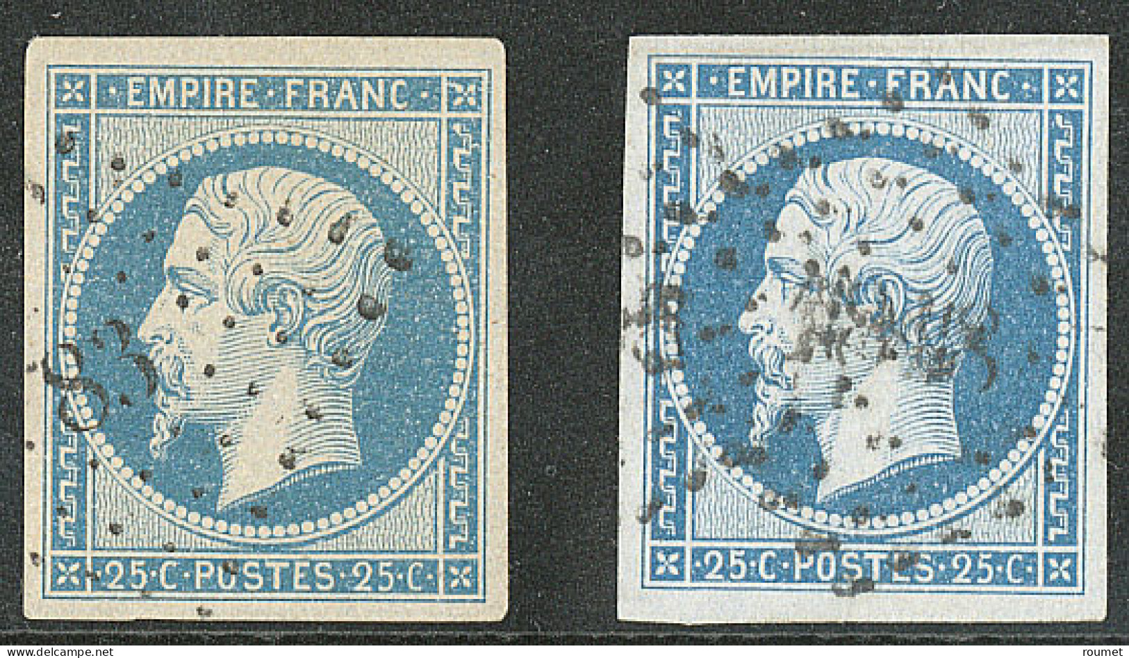 No 15, Bleu, Deux Nuances. - TB - 1853-1860 Napoléon III.