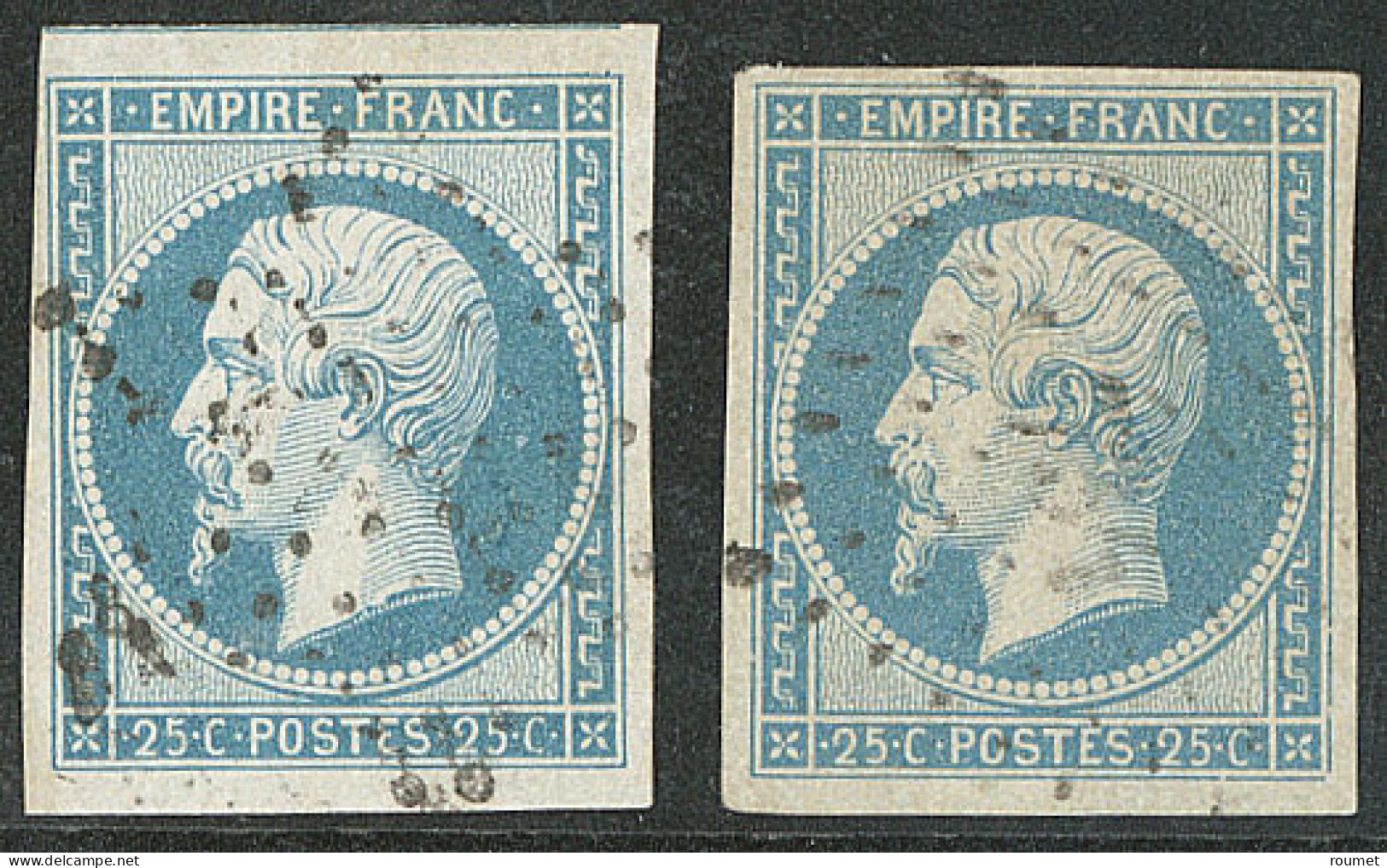 Nos 15 Un Voisin Obl étoile, 15a Obl Pc. - TB - 1853-1860 Napoléon III