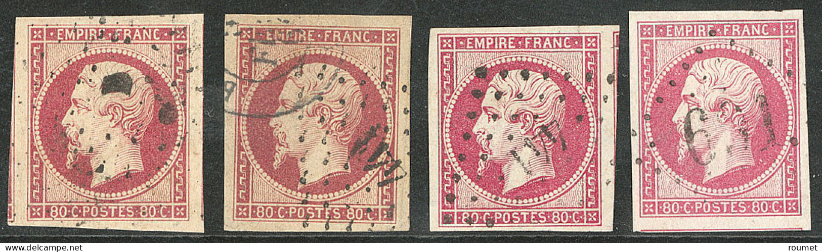 Nos 17A (2), 17B (2), Nuances Diverses. - TB - 1853-1860 Napoleone III