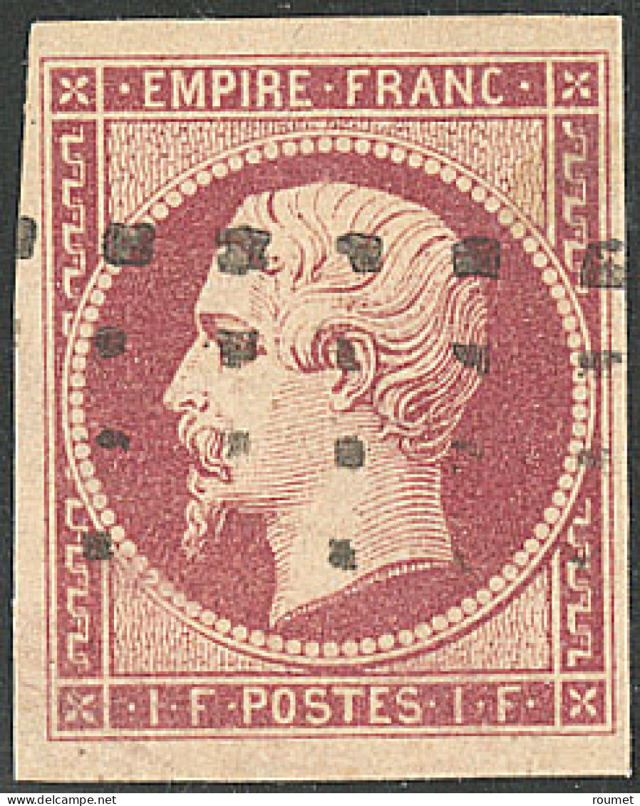 No 18, Carmin, Obl Gros Points. - TB. - R - 1853-1860 Napoléon III