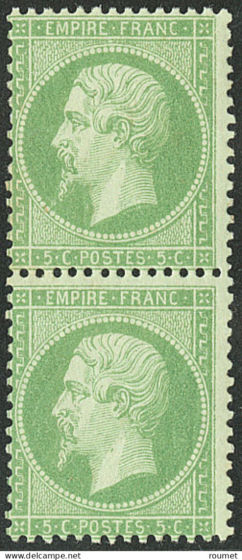 ** No 20, Vert, Paire Verticale, Très Frais. - TB - 1862 Napoléon III.