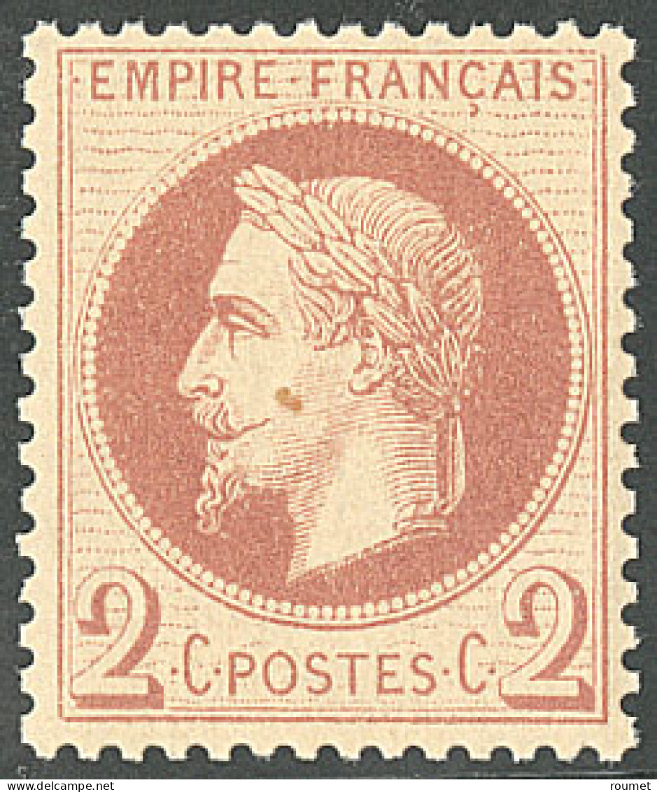 ** No 26B, Rouge-brun Clair, Paille Dans Le Papier Mais Très Frais Et TB - 1863-1870 Napoleon III Gelauwerd