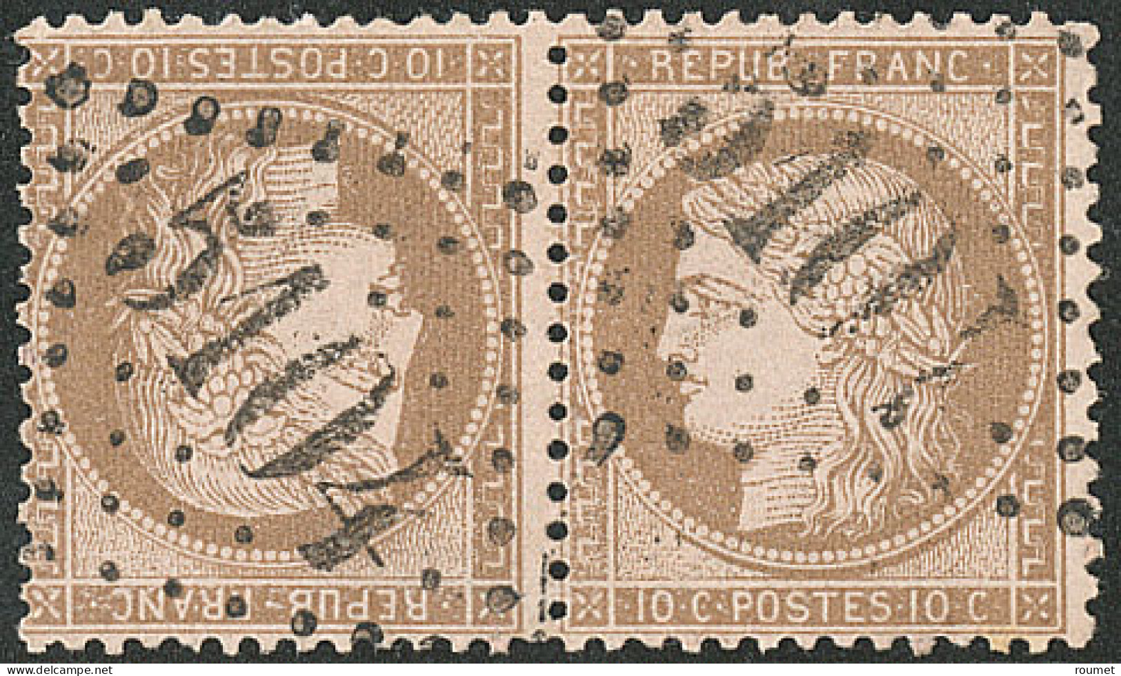 Shanghai. Tête-bêche. No 58c, Paire (pelurage Au Verso), Obl Gc 5104, Superbe. - R - 1849-1876: Classic Period