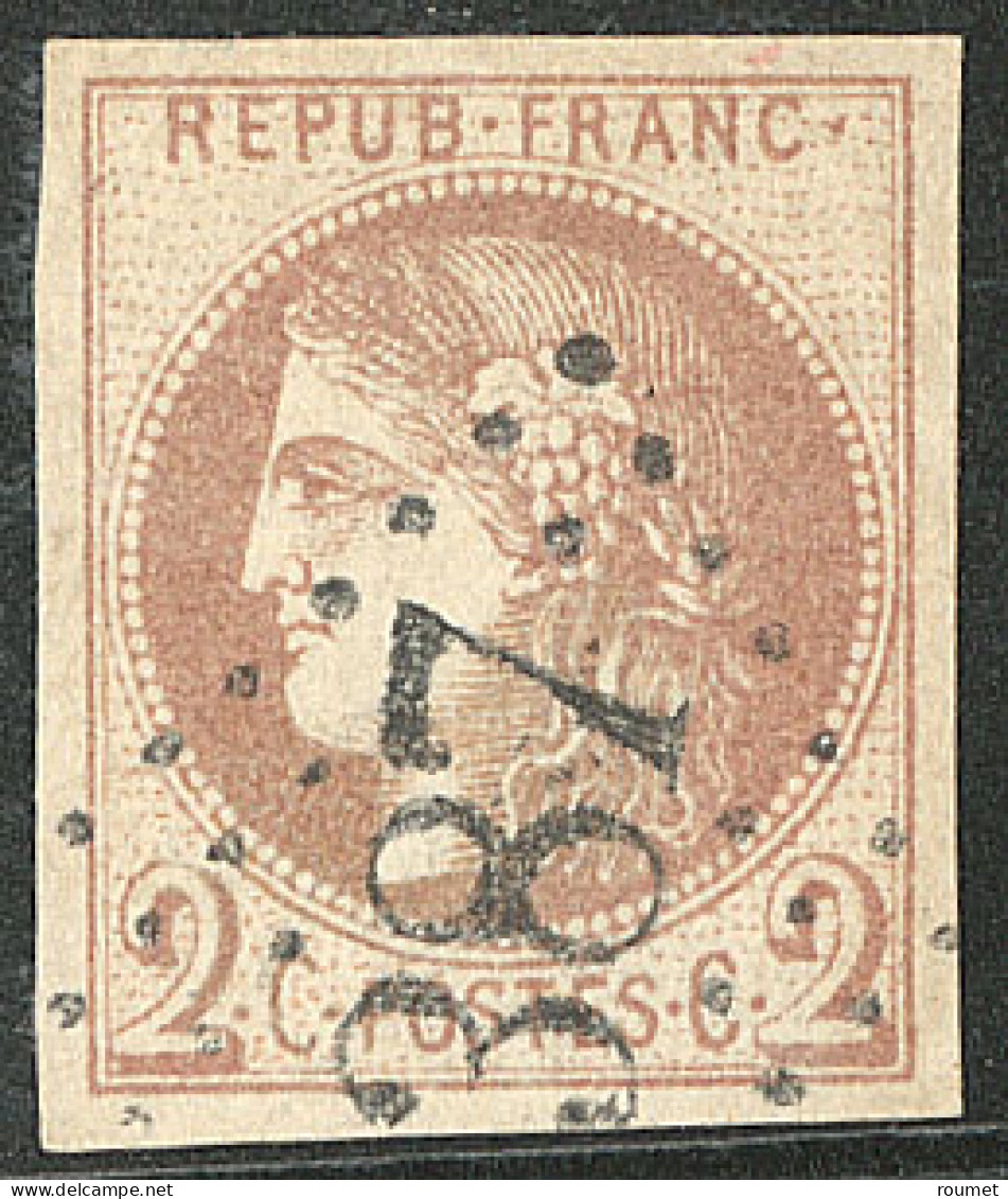 Report I. No 40A, Chocolat Clair, Obl Gc. - TB. - R - 1870 Bordeaux Printing