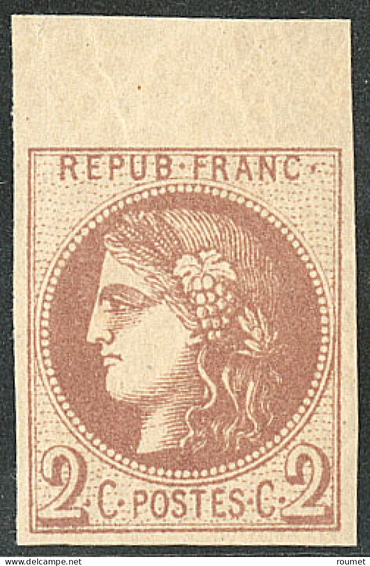 ** Report I. No 40Aa, Chocolat, Bdf, Infime Point De Pelurage Au Verso Mais Superbe D'aspect - 1870 Uitgave Van Bordeaux