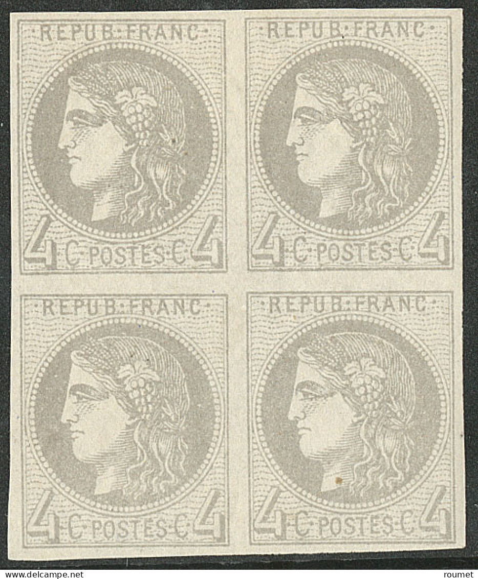 * No 41B, Gris, Rep. II, Bloc De Quatre (un Ex **), Très Frais. - TB - 1870 Ausgabe Bordeaux