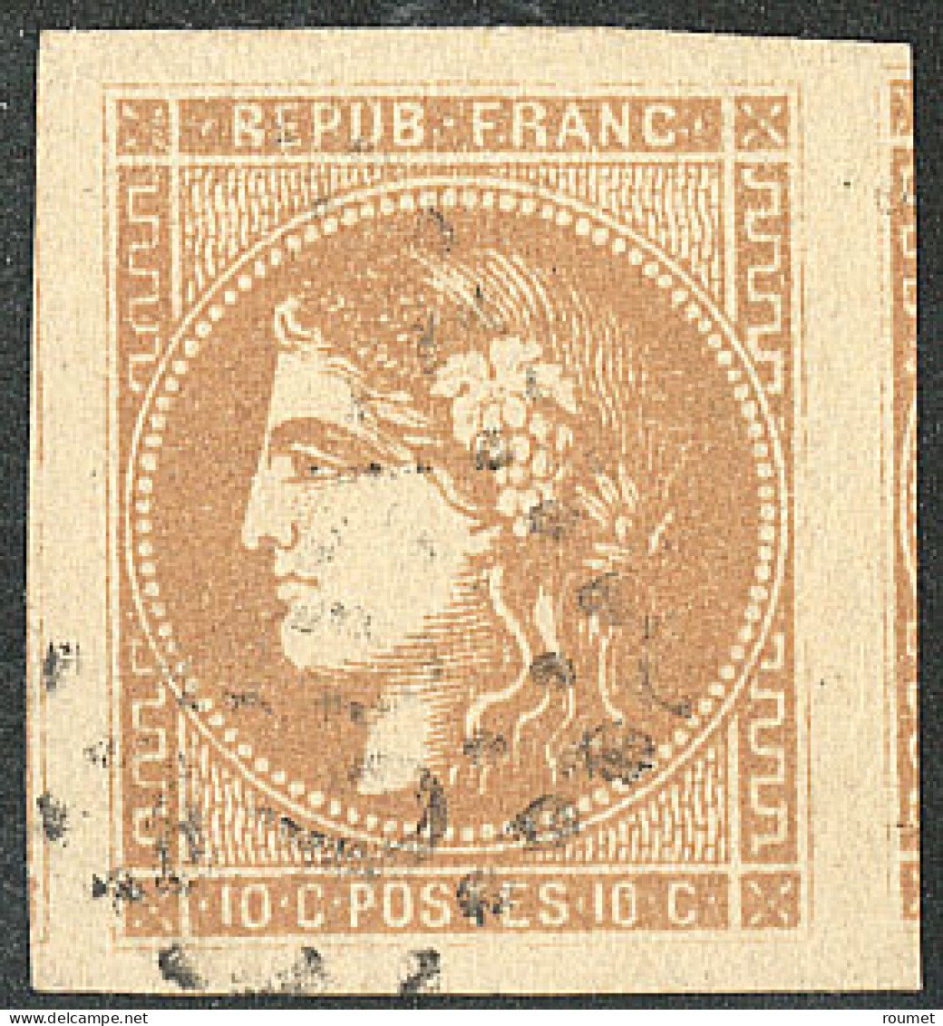 No 43A, Bistre, Rep. I, 2 Grandes Marges + 2 Voisins, Superbe - 1870 Emission De Bordeaux