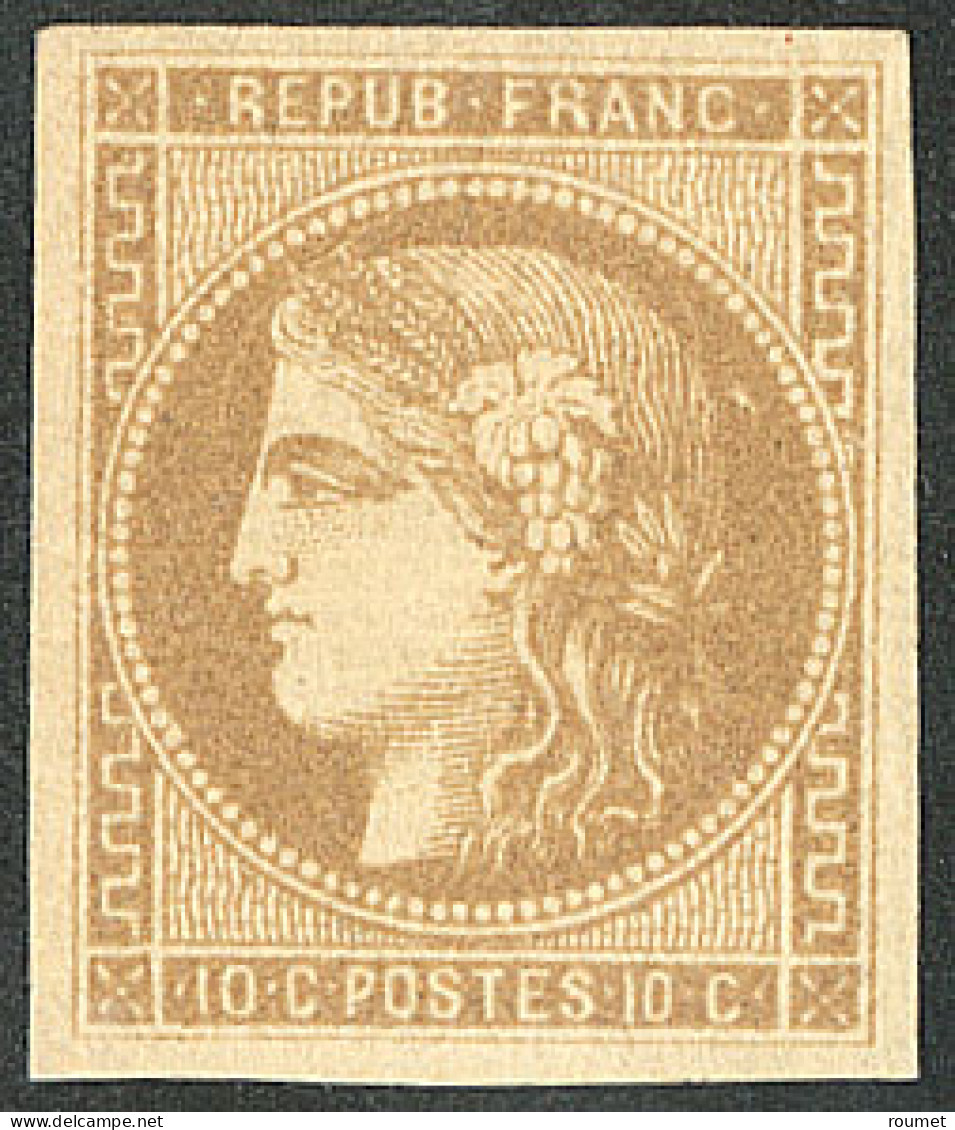 * No 43Ab, Bistre Verdâtre, Nuance Foncée, Infime Froissure De Gomme D'origine Mais Très Frais Et TB. - R - 1870 Ausgabe Bordeaux