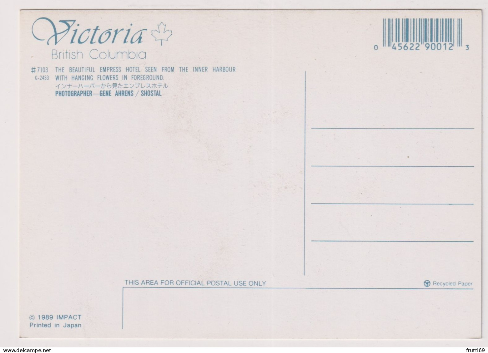 AK 199333 CANADA - British Columbia - Victoria - Inner Harbour - Victoria
