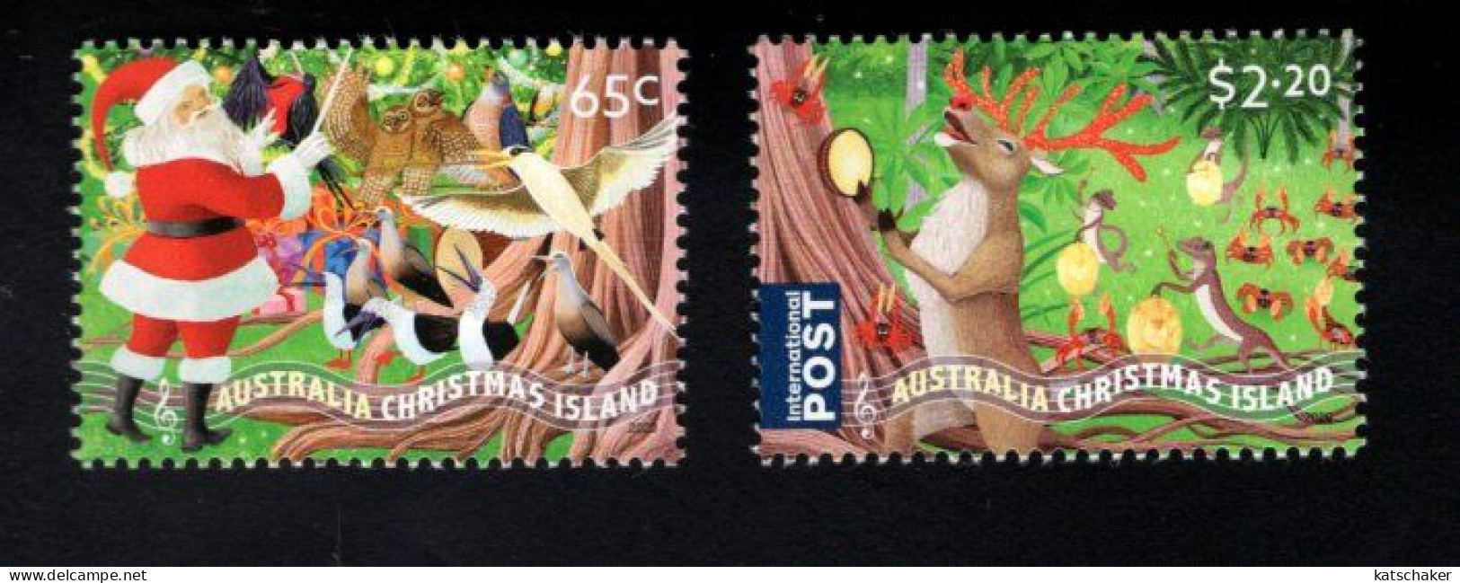 1960117405 2020 SCOTT 598 599 (XX)  POSTFRIS MINT NEVER HINGED - CHRISTMAS SANTA CLAUS ORKEST DEER - Christmas Island