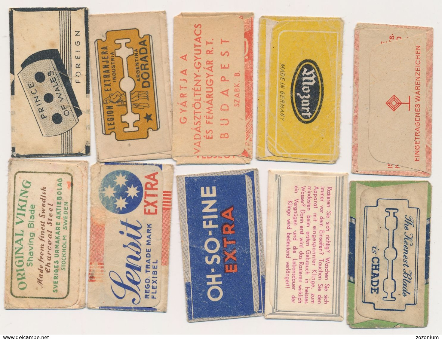 LOT LOTTO 10 RAZOR BLADES WRAPPER  LAMETTE DA BARBA LAMES DE RASOIR  Vintage Old - Rasierklingen