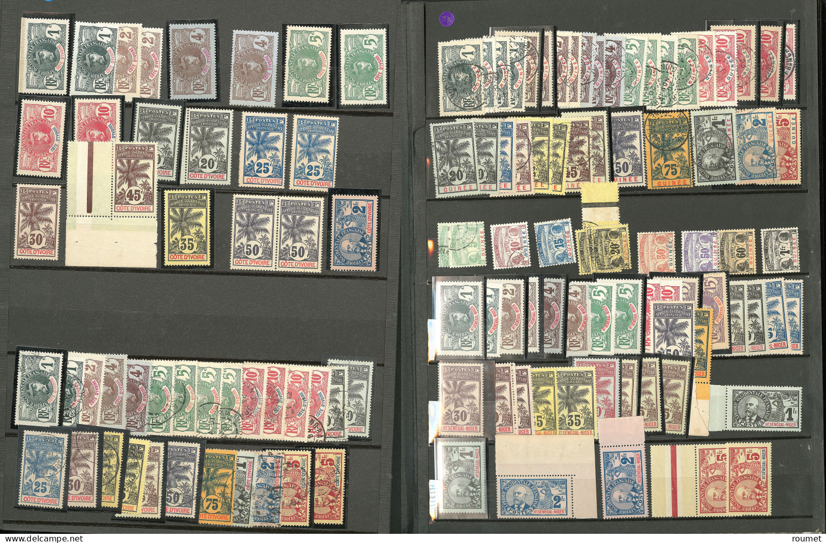 ** Collection. 1906-1937 (Poste), Valeurs Et Séries Moyennes, Doubles Et Multiples Dont Des Obl. - TB - Non Classés