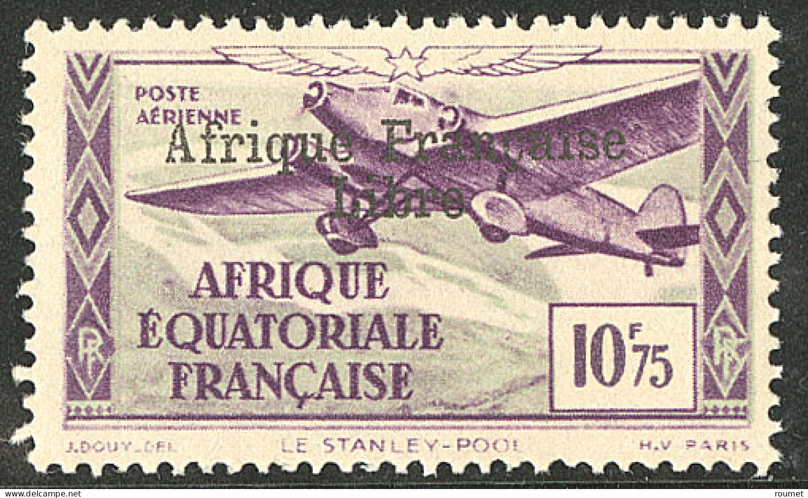 * Poste Aérienne. France-Libre. Non émis Surcharge FL En Noir Et Sans "50f". No 21c. - TB. - R (tirage 25 Ex) - Sonstige & Ohne Zuordnung