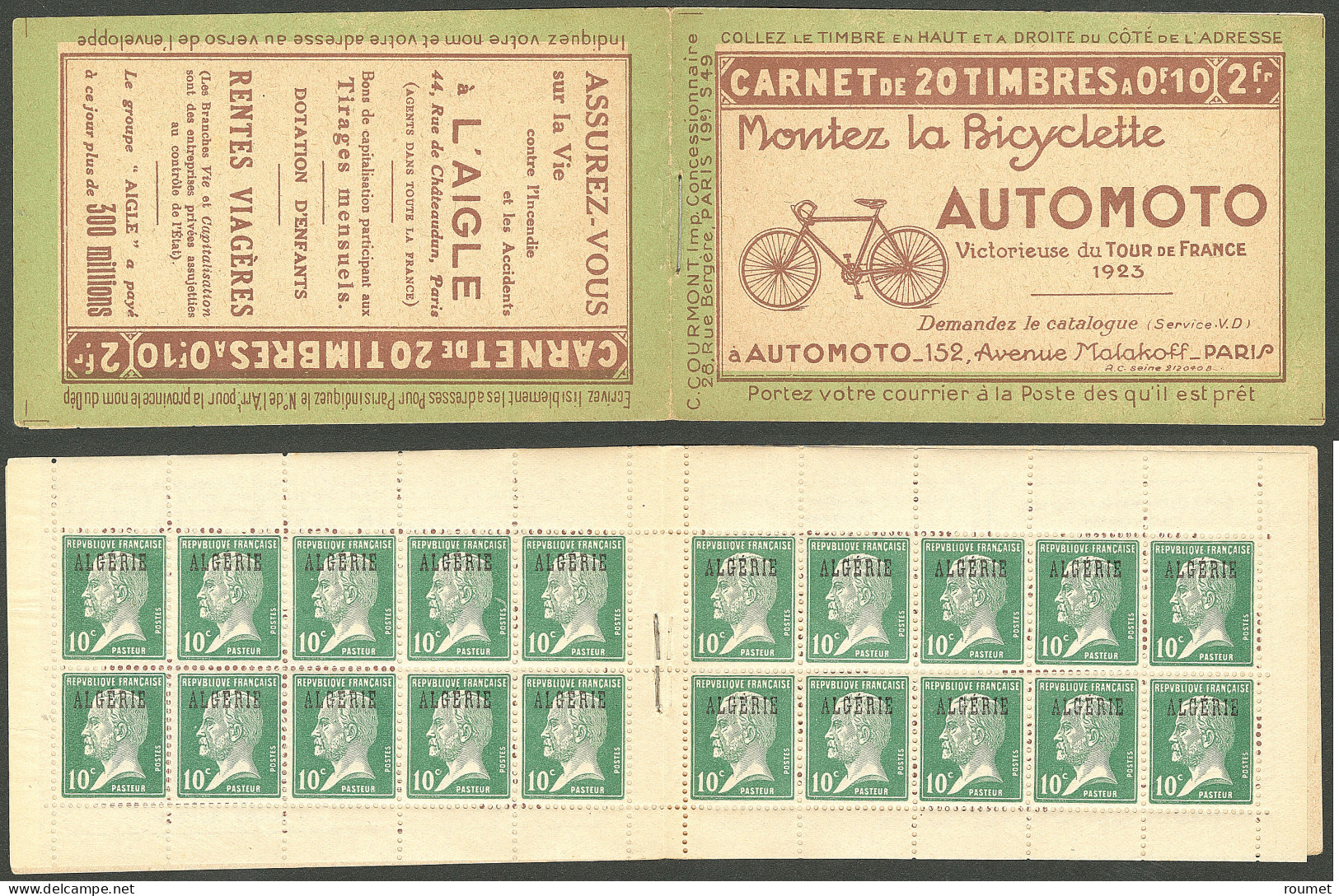 ** Carnets. No C9-1, Carnet De 20t N°9, Couverture "Automoto/Aigle". - TB - Other & Unclassified