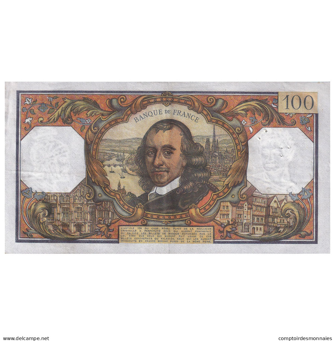 France, 100 Francs, Corneille, 1969, K.406, TTB+, Fayette:65.26, KM:149c - 100 F 1964-1979 ''Corneille''