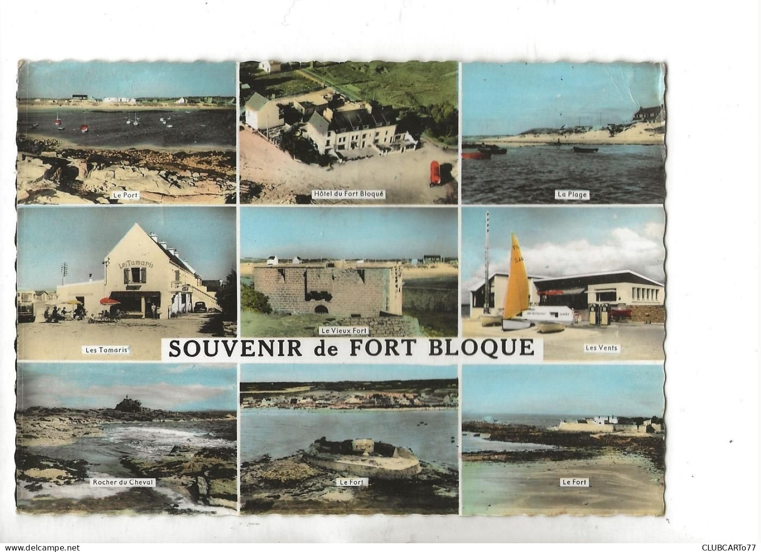 Ploemeur (56) : 9 Vues Du Le Fort Bloqué Dont Vue Aérinne Générale Sur L'Hôtel En 1965 (animé) GF. - Plömeur