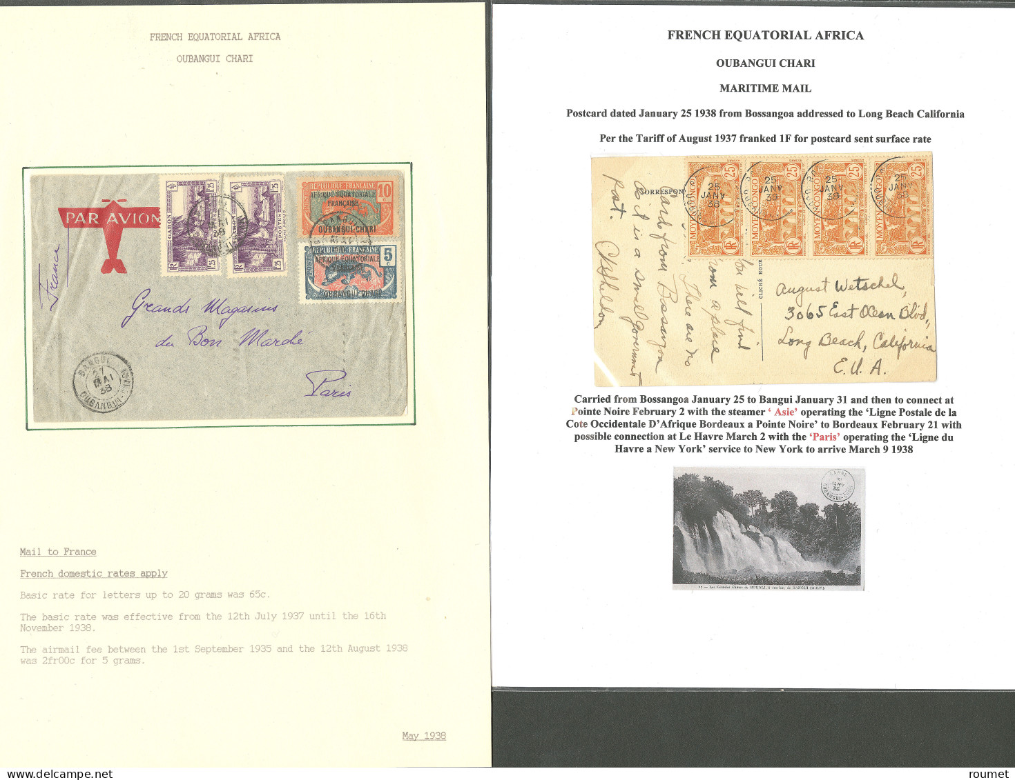 Lettre 1931-1945, Oubangui-Chari Et Tchad, 29 Enveloppes, Affts, Obl, Recommandée Et Destinations Divers. - TB - Collections