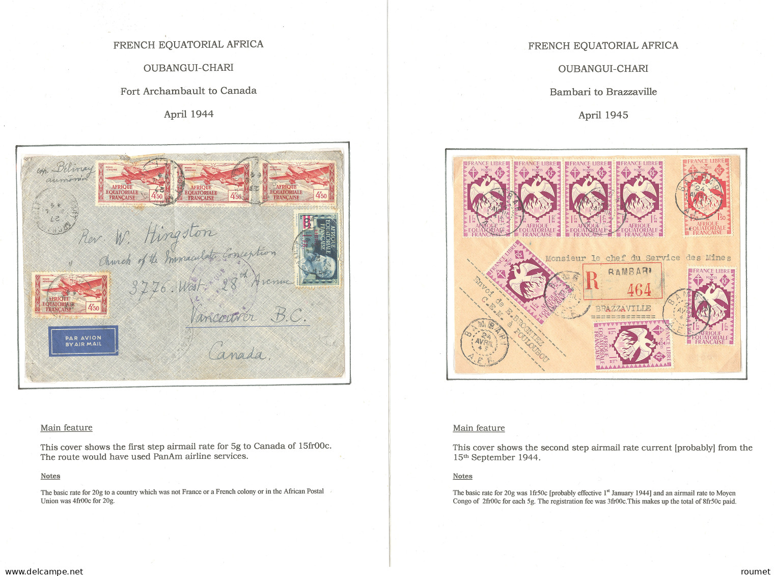 Lettre 1931-1945, Oubangui-Chari Et Tchad, 29 Enveloppes, Affts, Obl, Recommandée Et Destinations Divers. - TB - Verzamelingen