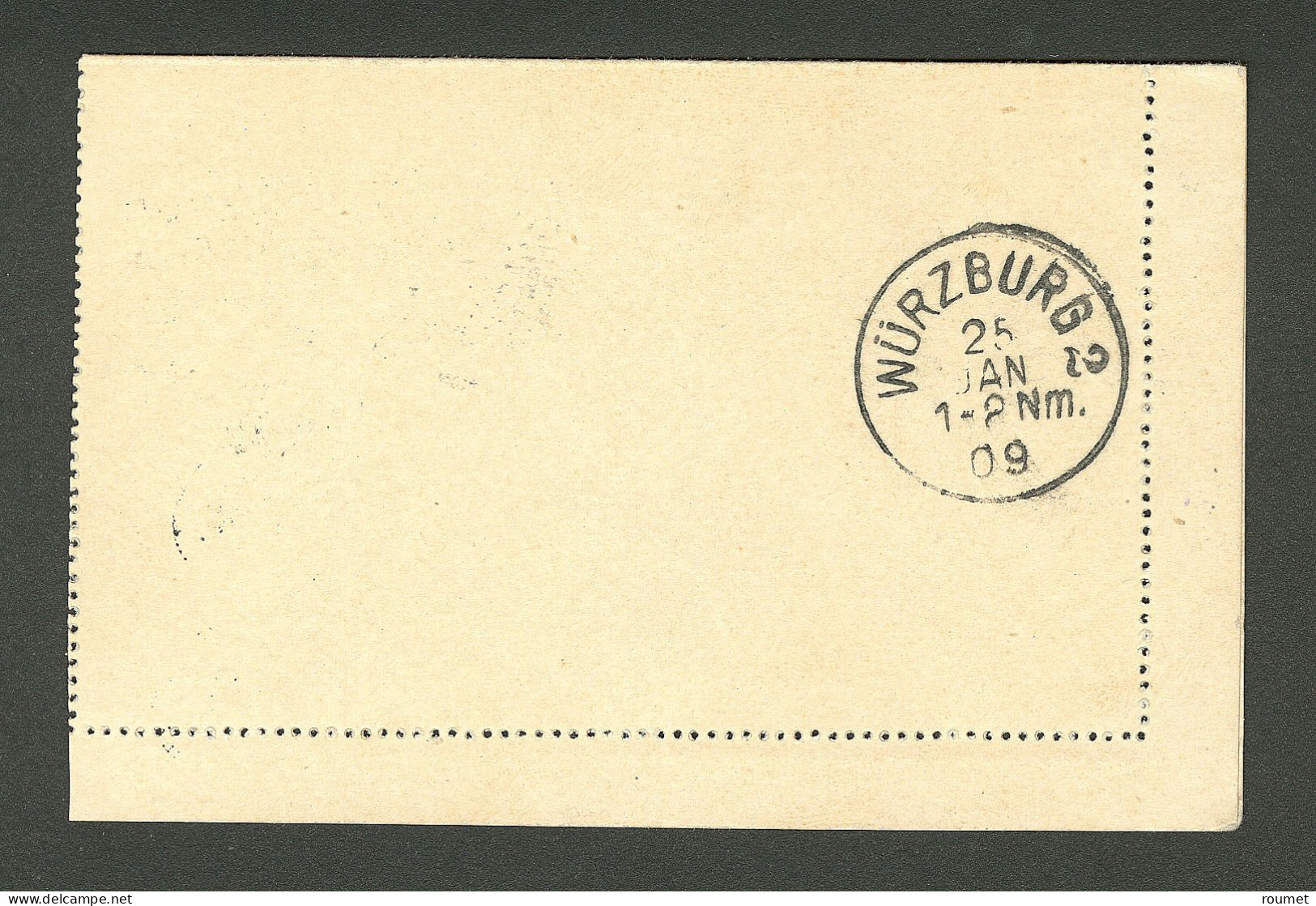 Lettre Cad "Anjouan/Mayotte Et Dépendances". Entier 15c Gris + No 5 Pour L'Allemagne, 1908. - TB - Andere & Zonder Classificatie