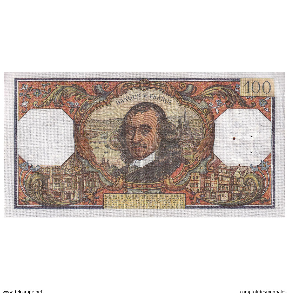 France, 100 Francs, Corneille, 1968, X.305, TTB, Fayette:65.21, KM:149c - 100 F 1964-1979 ''Corneille''