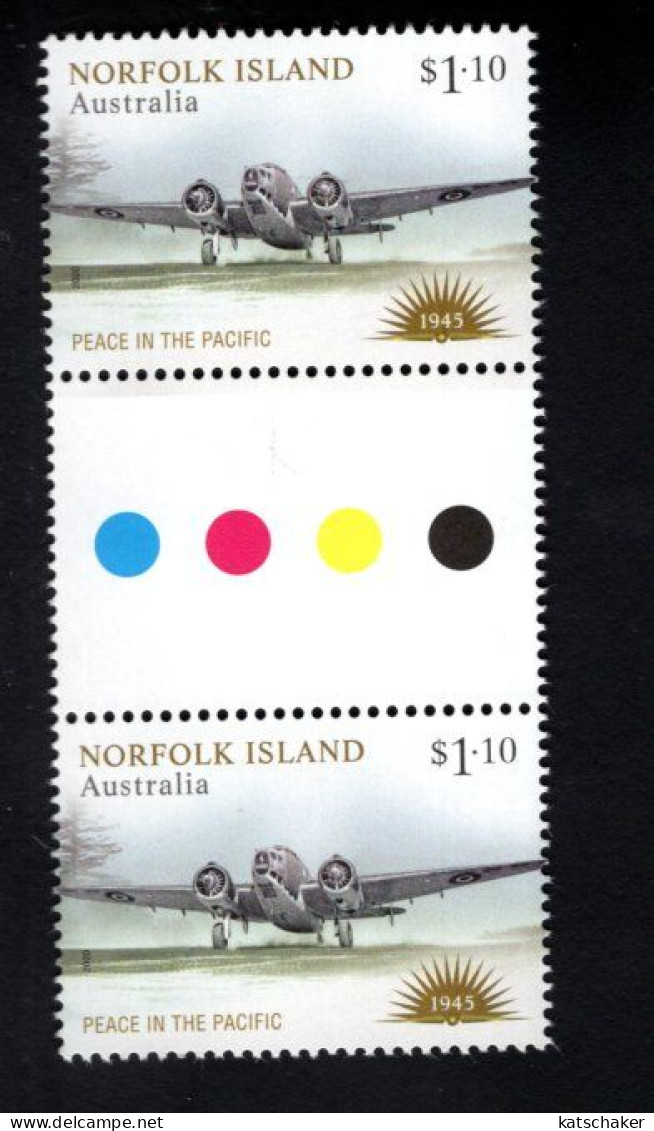 1960125418 2020 SCOTT 1160 (XX)  POSTFRIS MINT NEVER HINGED - END OF WORLD WAR II IN THE PACIFIC - 75TH ANNIV - GUTTER - Norfolk Island