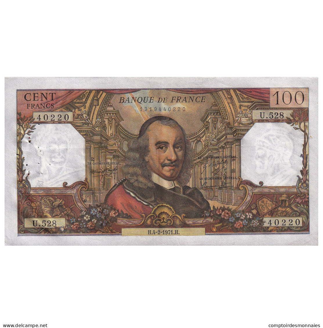 France, 100 Francs, Corneille, 1971, U.528, TTB+, Fayette:65.34, KM:149c - 100 F 1964-1979 ''Corneille''