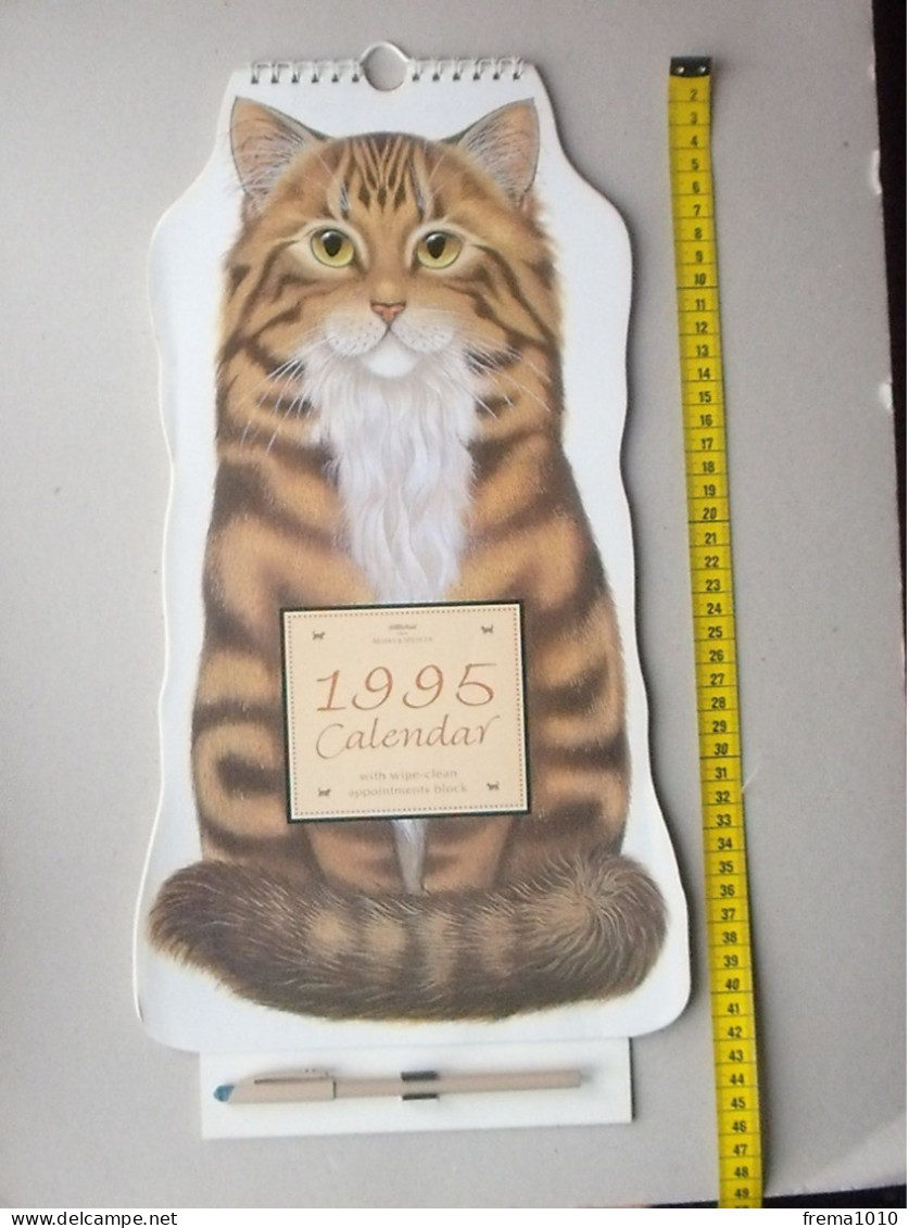 CALENDRIER MARKS & SPENCER 1995 Très Grand Format (glacé): Thème LES DIFFERENTES RACES DE CHATS Burmese Birman Perse - Formato Grande : 1991-00