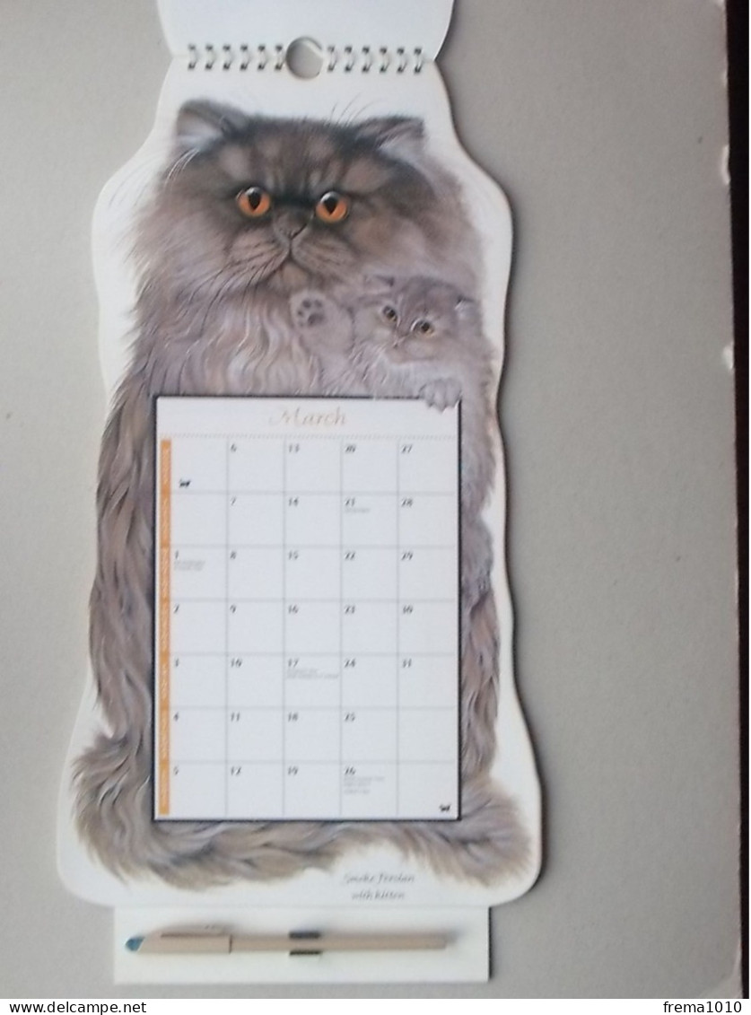 CALENDRIER MARKS & SPENCER 1995 Très Grand Format (glacé): Thème LES DIFFERENTES RACES DE CHATS Burmese Birman Perse - Groot Formaat: 1991-00