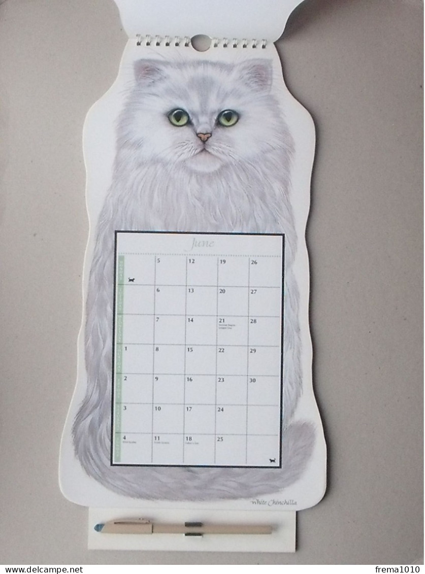 CALENDRIER MARKS & SPENCER 1995 Très grand format (glacé): Thème LES DIFFERENTES RACES DE CHATS Burmese Birman Perse