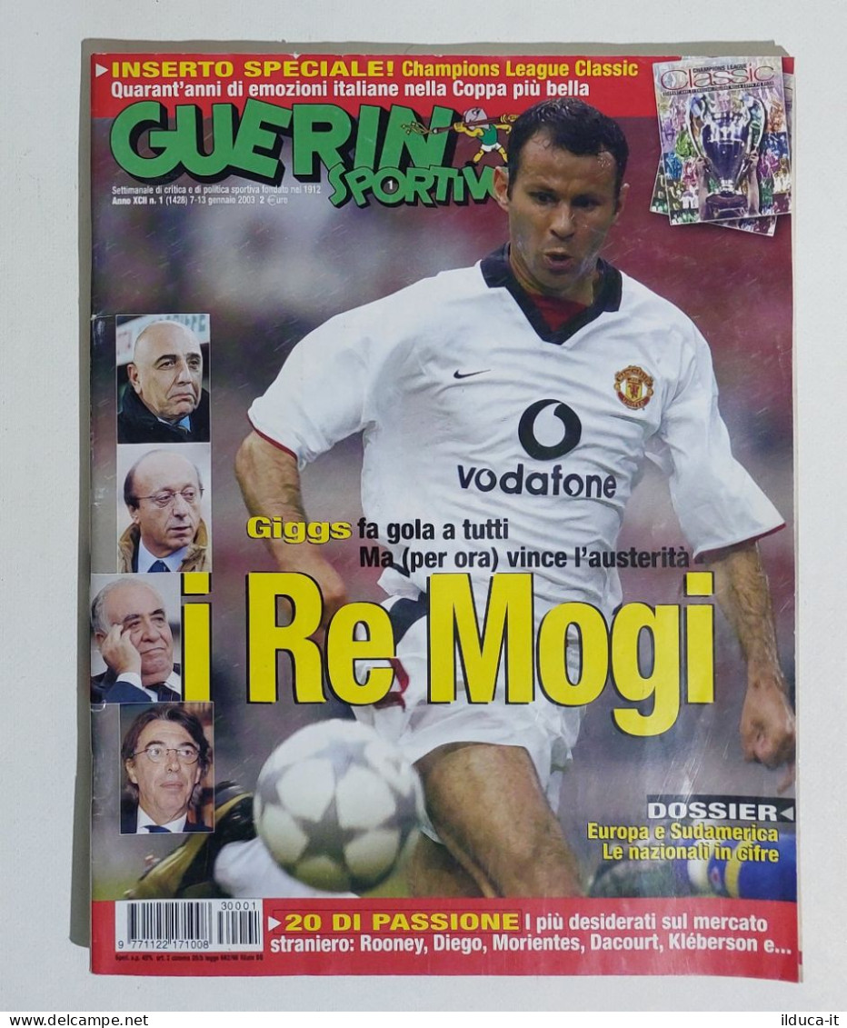 43936 Guerin Sportivo A. XCII N. 1 2003 - Ryan Giggs - Mogi, Galliani - Deportes