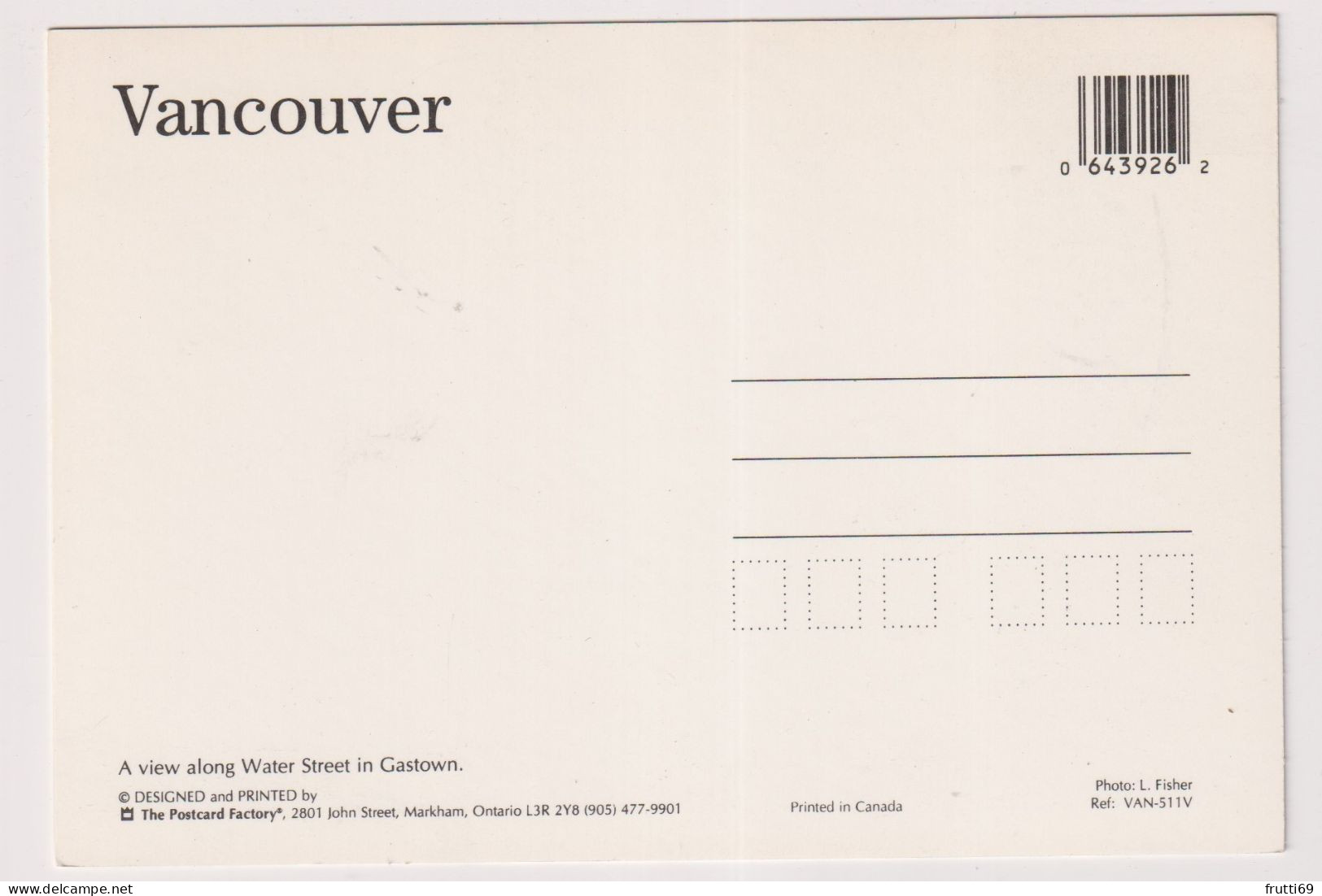 AK 199360 CANADA - British Columbia - Vancouver - Gastown - Vancouver