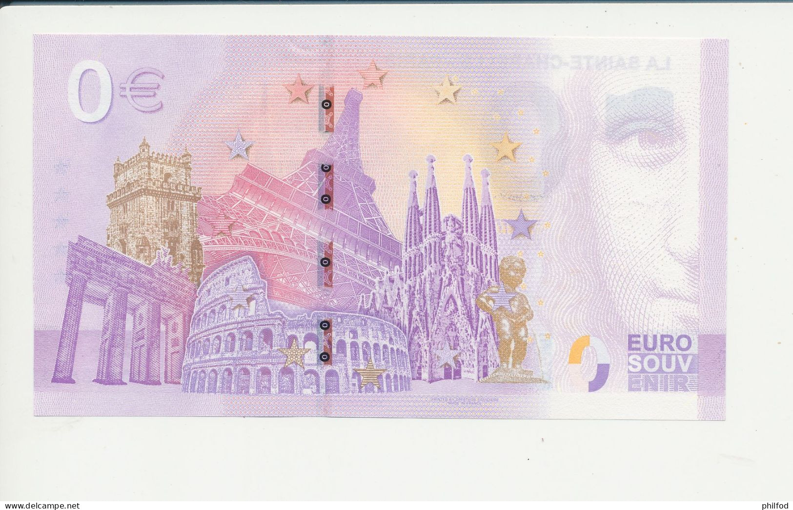 Billet Touristique  0 Euro  - LA SAINTE-CHAPELLE - PARIS - UEGA - 2022-1 -  N° 1186 - Altri & Non Classificati