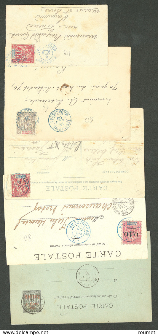 Lettre 1903-1906, 3 CP Et 2 Enveloppes De Madagascar. - TB - Altri & Non Classificati