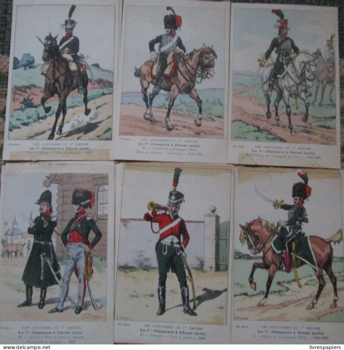 Bucquoy Lot 28 Cartes 1er Chasseur à Cheval    Uniformes 1er Empire - Uniformen