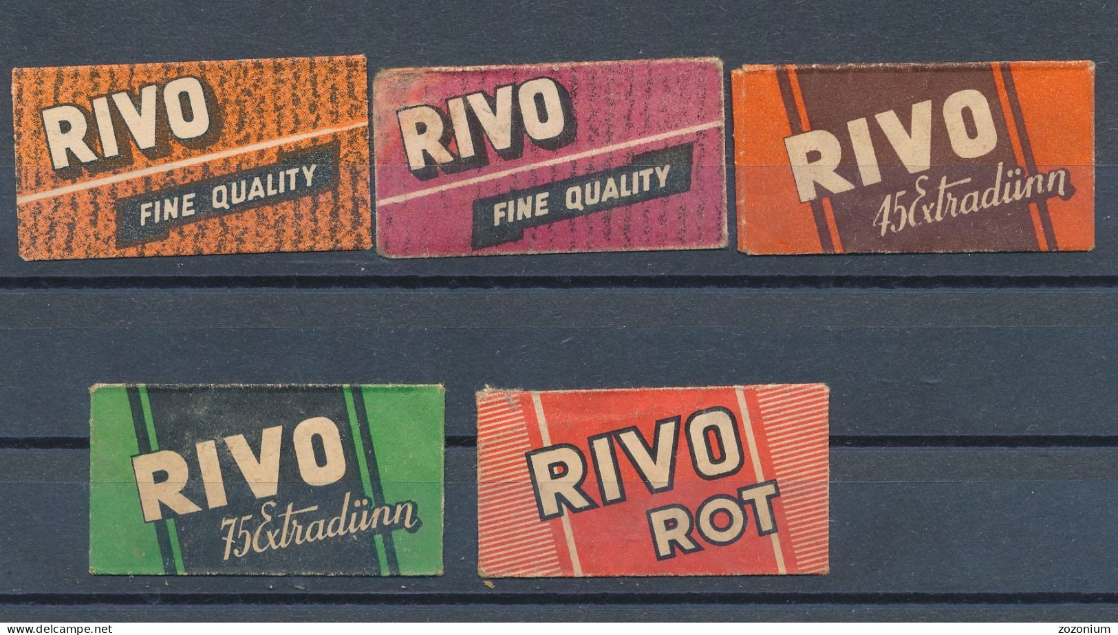 LOT LOTTO 5 RAZOR BLADES WRAPPER -RIVO- LAMETTE DA BARBA LAMES DE RASOIR  Vintage Old - Scheermesjes