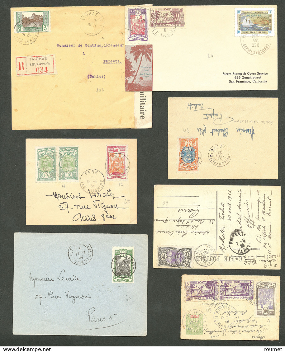 Lettre 1925-1935, 6 Enveloppes Et 1 CP. - TB - Other & Unclassified