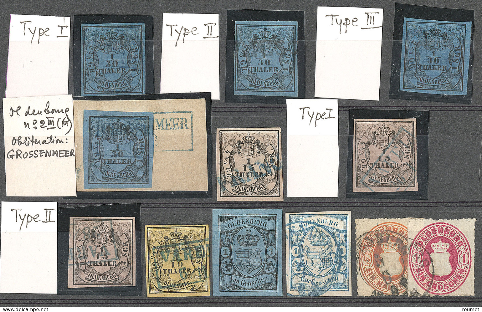 Oldenburg. Nos 2(4), 3(3), Types Différents, 4, 6, 12, 16 Et 17. - TB - Oldenburg