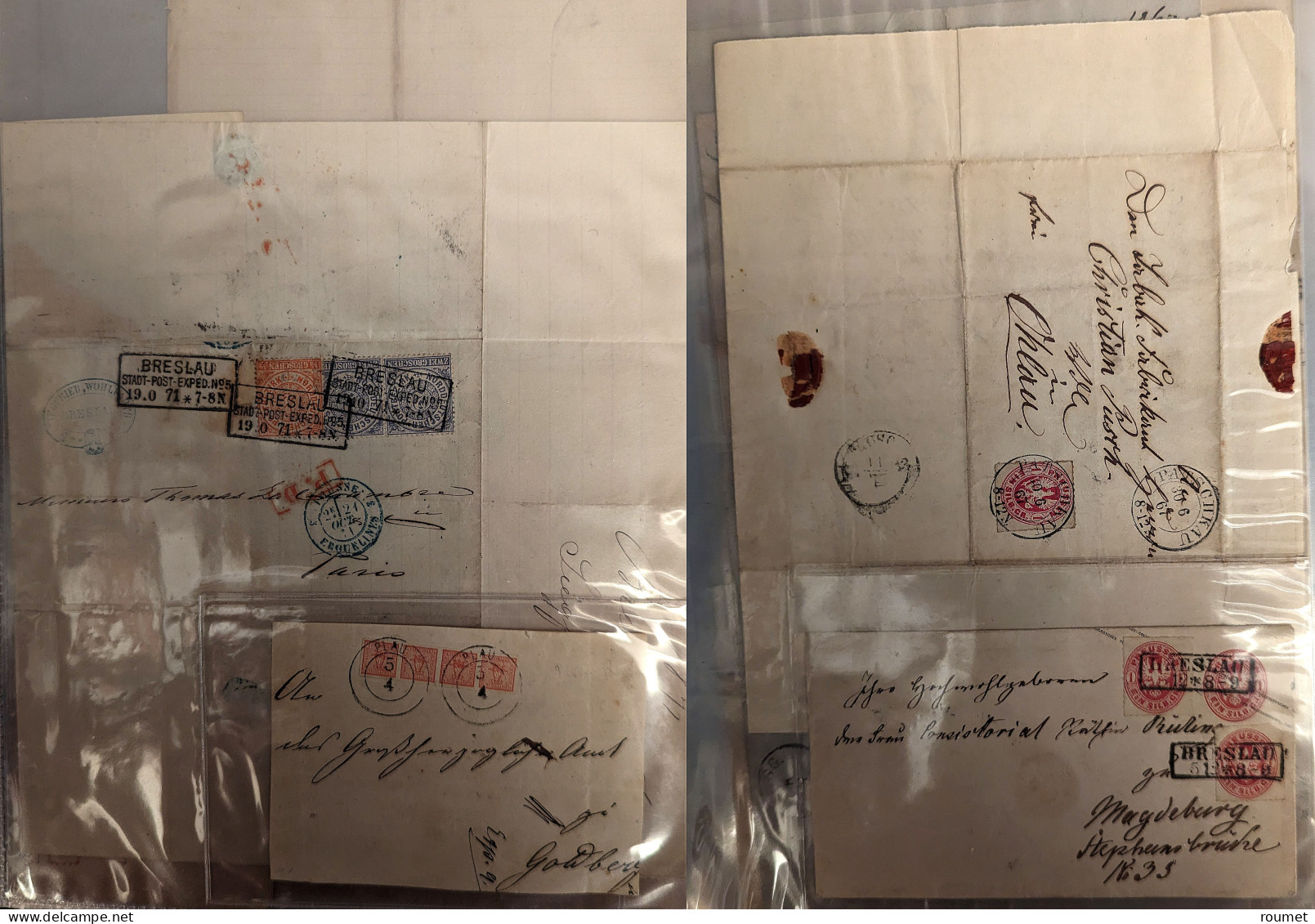 Lettre Anciens états. Lot 1853-1870, Une Centaine De Plis, Enveloppes, Devants Et CP, Nombreux états Représentés, Affts, - Other & Unclassified