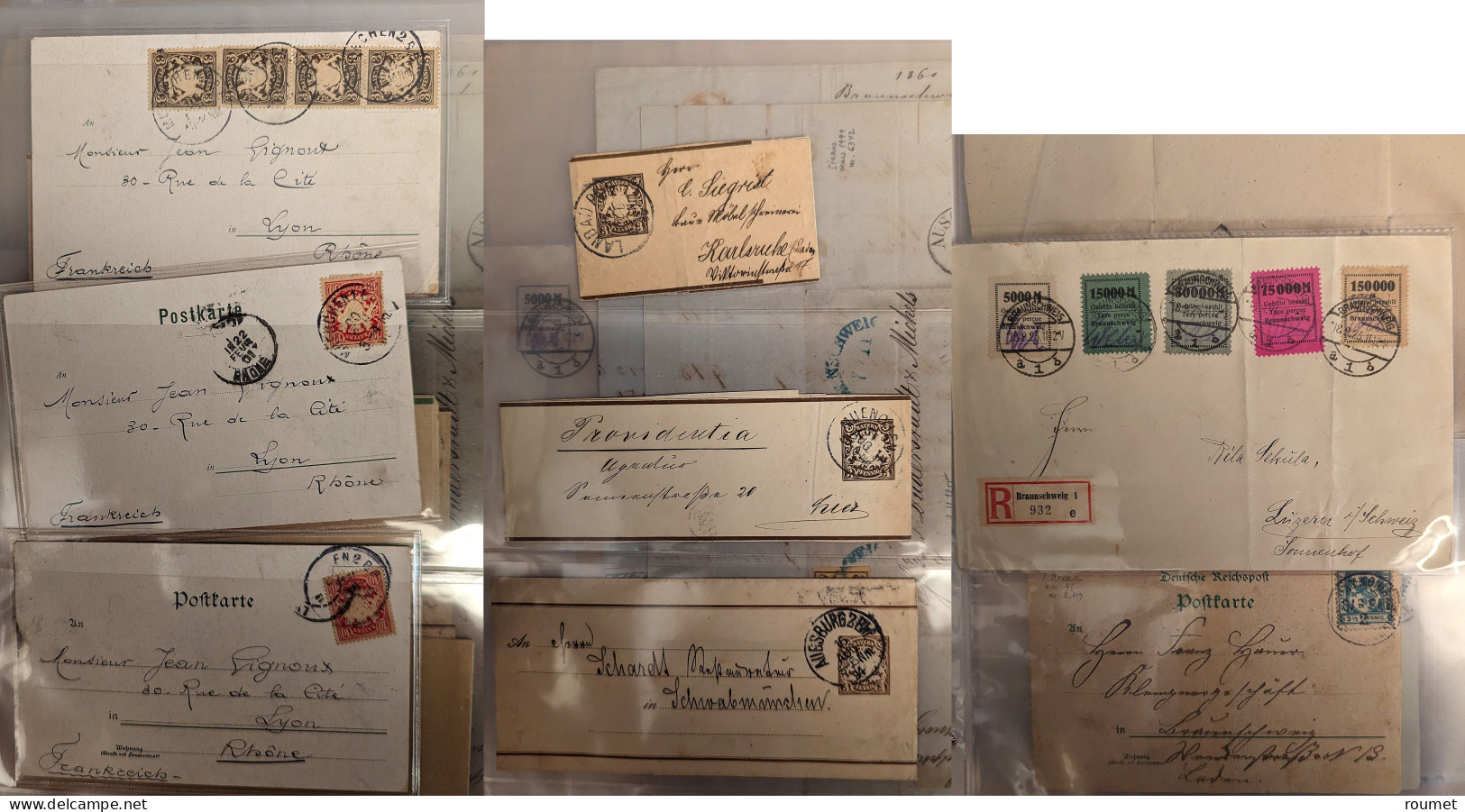 Lettre Anciens états. Lot 1853-1870, Une Centaine De Plis, Enveloppes, Devants Et CP, Nombreux états Représentés, Affts, - Other & Unclassified