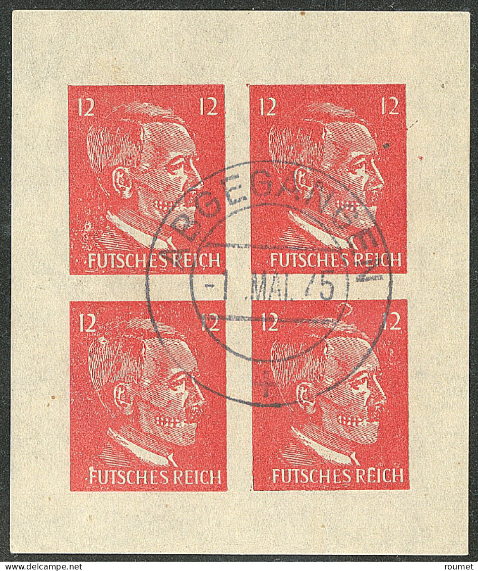 Timbres De Propagande. Michel No 17, Bloc De Quatre ND Encadré Obl Cad Abgegangen 1.5.45. - TB - Autres & Non Classés