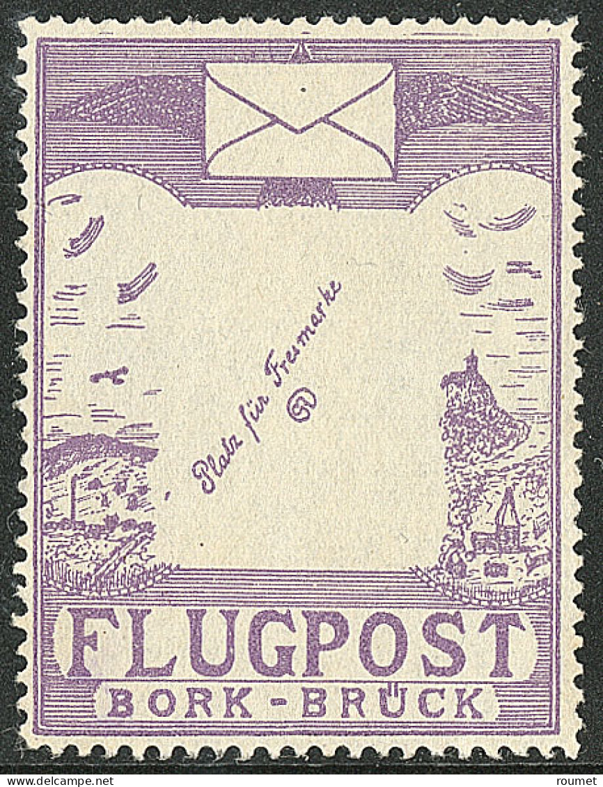 (*) Vignettes Précurseurs De Poste Aérienne. Bork-Brück. No 1, Lilas. - TB - Altri & Non Classificati