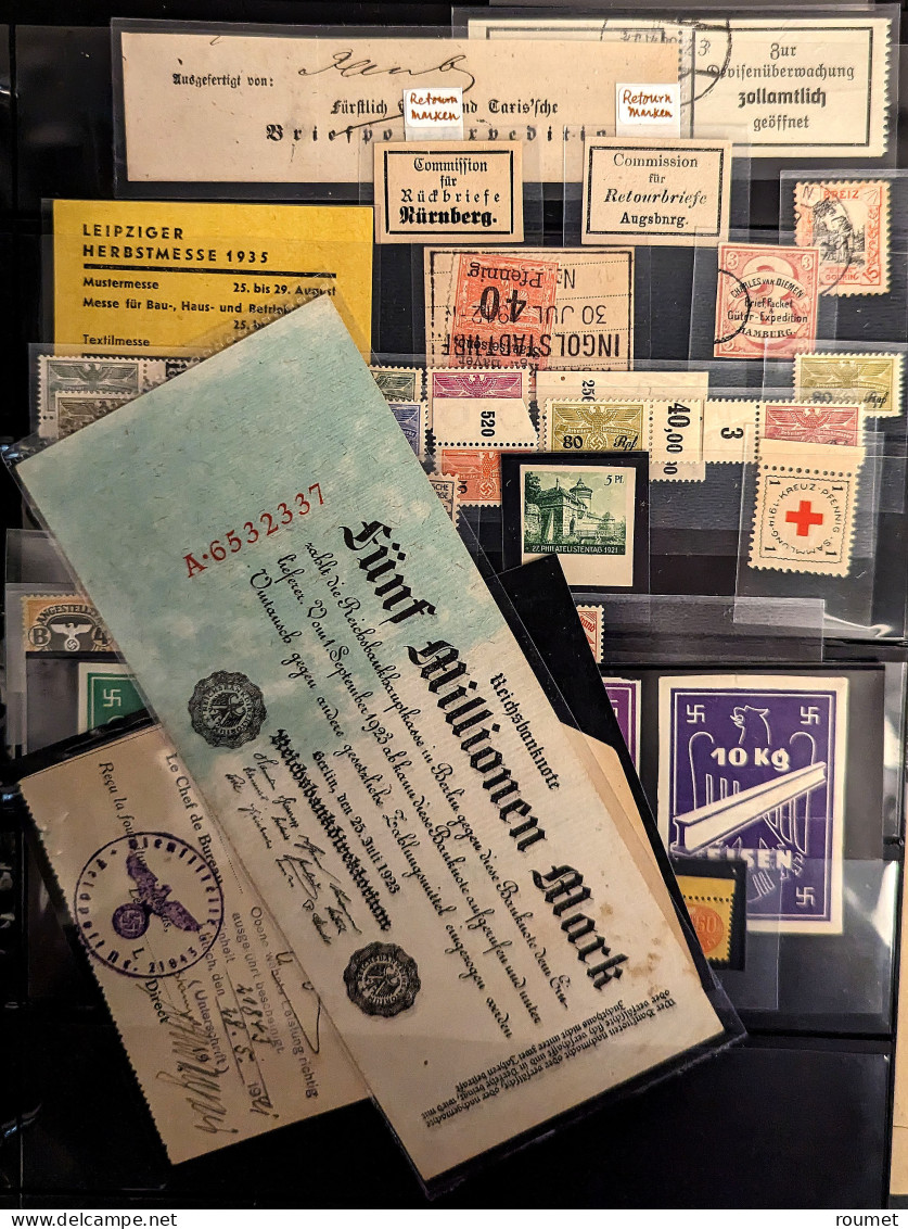 ** Collection. 1900-1945 (Poste, BF, Service, Militaire), Des Valeurs Moyennes Et Séries Complètes, Doubles, Blocs De Qu - Sonstige & Ohne Zuordnung