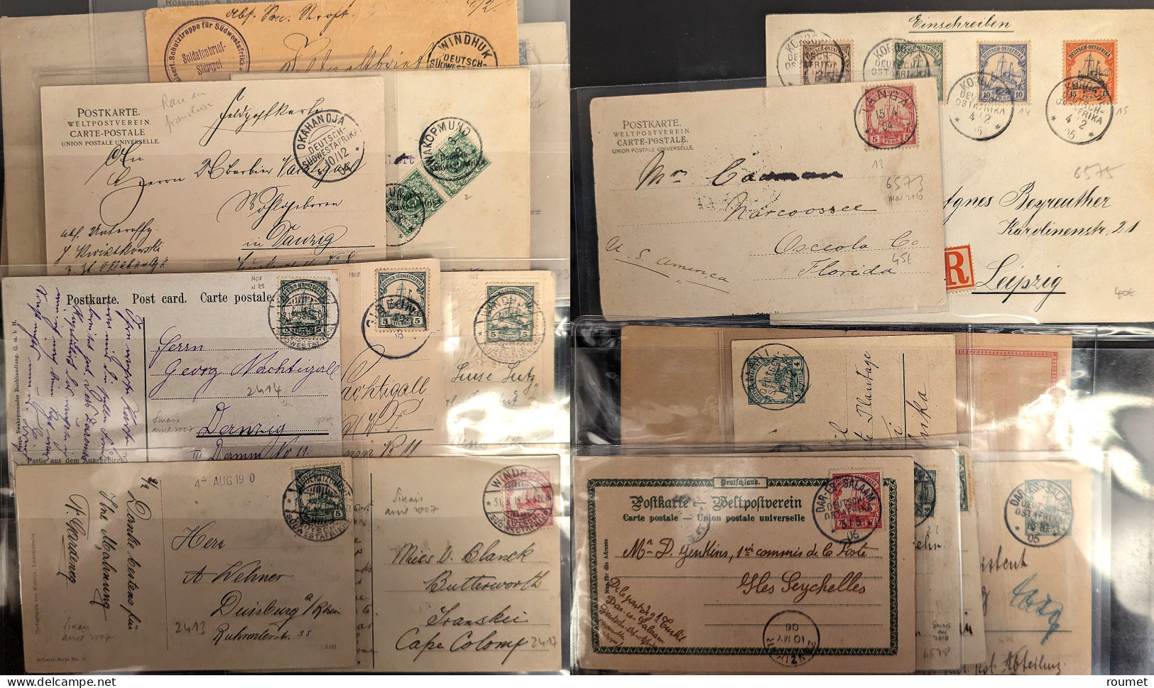 Lettre Lot. Colonies Allemandes. 1900-1918, Environ Une Centaine D'enveloppes, CP, EP, Affts, Obl Et Destinations Divers - Other & Unclassified