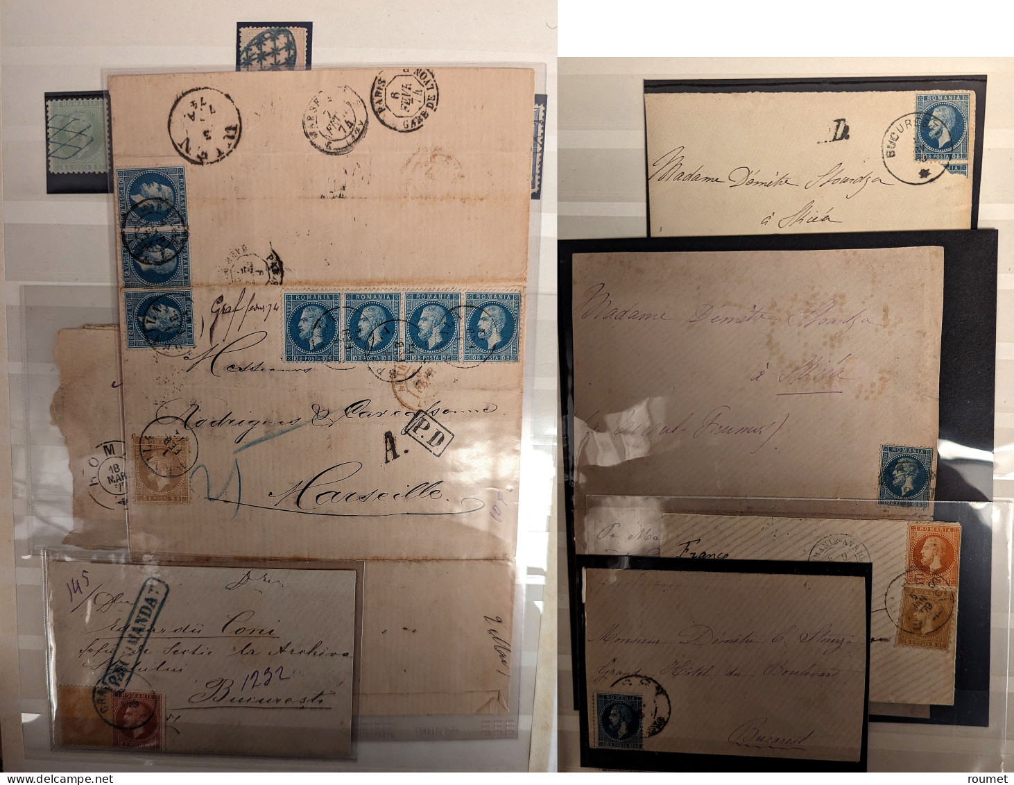 Lot. 1872-1880 (Poste), Valeurs, Nuances, Multiples Et Obl Divers, + Une Vingtaine De Plis Et Enveloppes Divers, En 1 Cl - Other & Unclassified