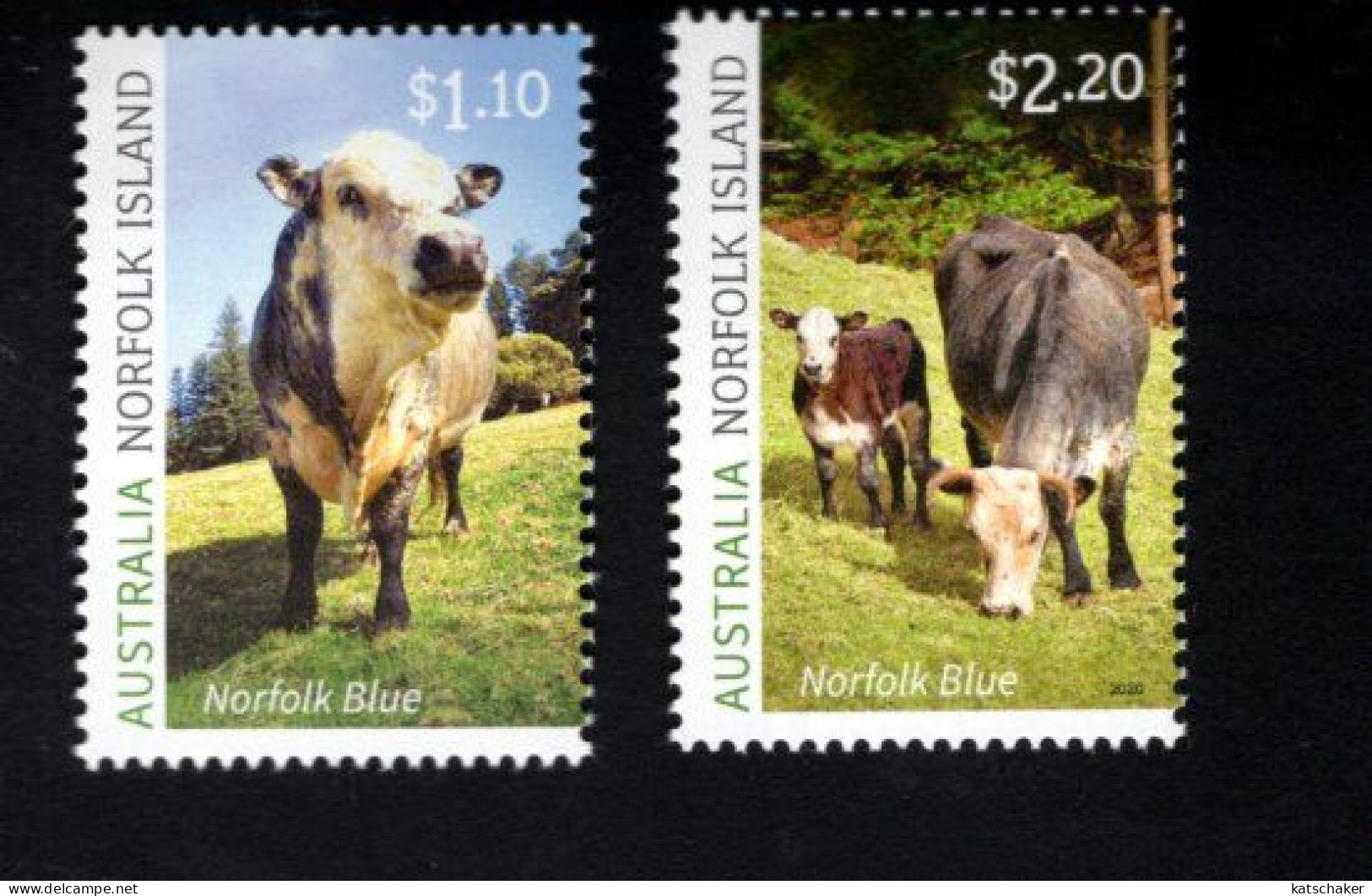 1960135459 2020 SCOTT 1156 1157  (XX)  POSTFRIS MINT NEVER HINGED - FAUNA - NORFOLK BLUE CATTLE - Norfolk Island